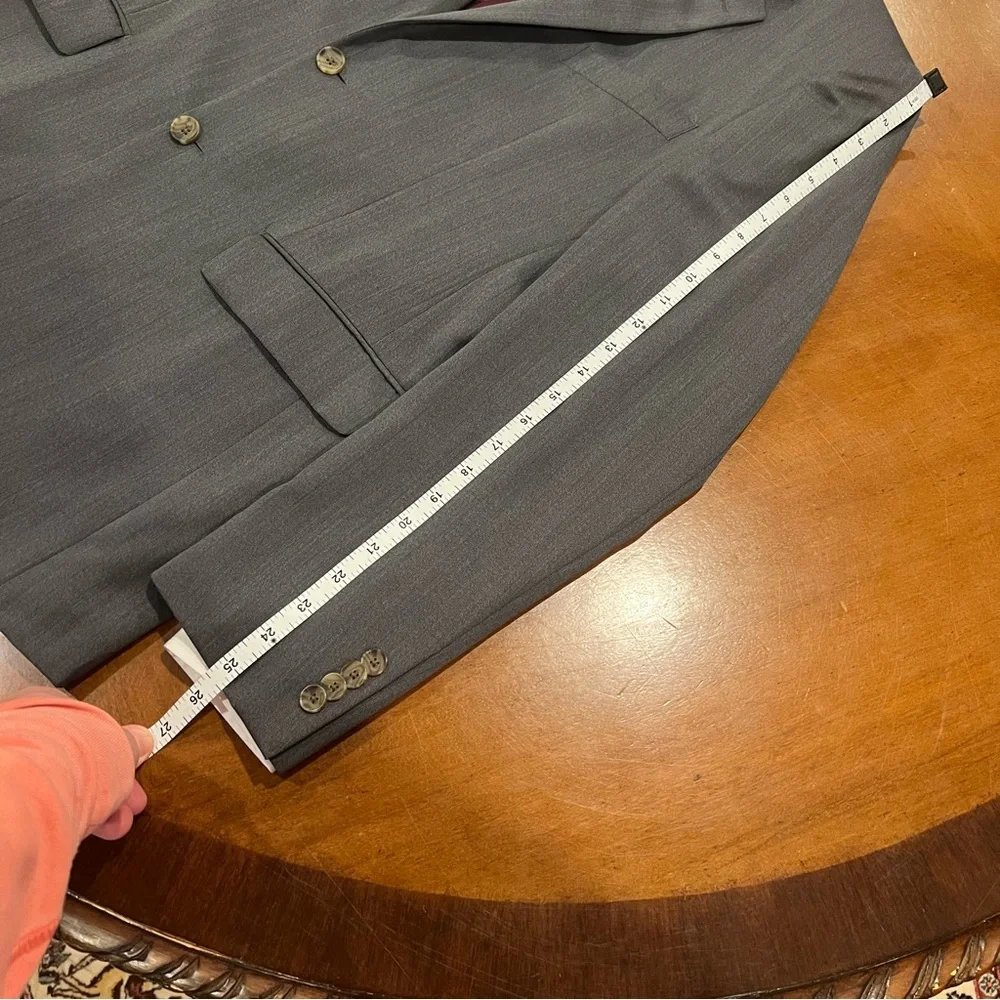 Indochino Men’s 2-Button Single Vent Suit Jacket Gray Approximating 44R Wool
